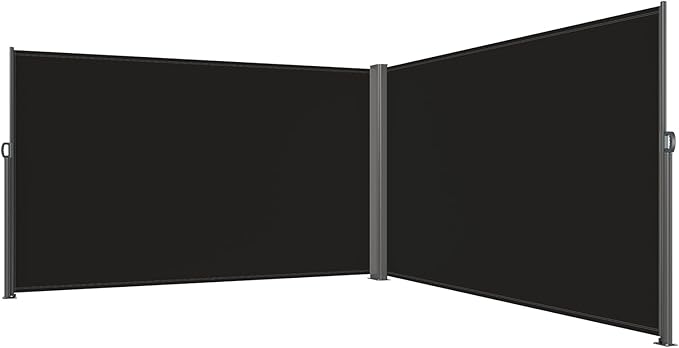 VEVOR Retractable Side Awning, UV 50 71''x 236'' Full Aluminum Rust-Proof Patio Sunshine Screen, 280 g Thicken Privacy Divider & Wind Screen for Courtyard, Balcony, Roof Terraces and Pools, Black