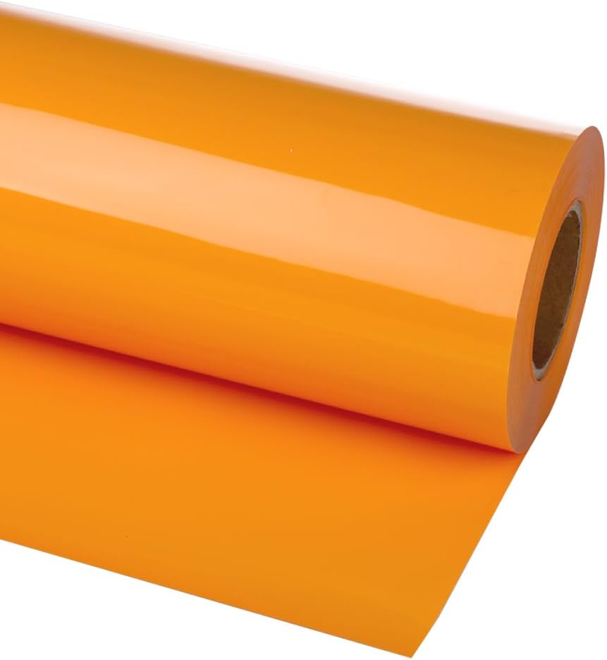 guangyintong Heat Transfer Vinyl Light Orange HTV Rolls, 12" x 10ft Light Orange Iron on Vinyl for T-shirts, Matte Surface HTV Vinyl for All Cutter Machine Easy to Cut & Weed for Heat Vinyl DIY Design