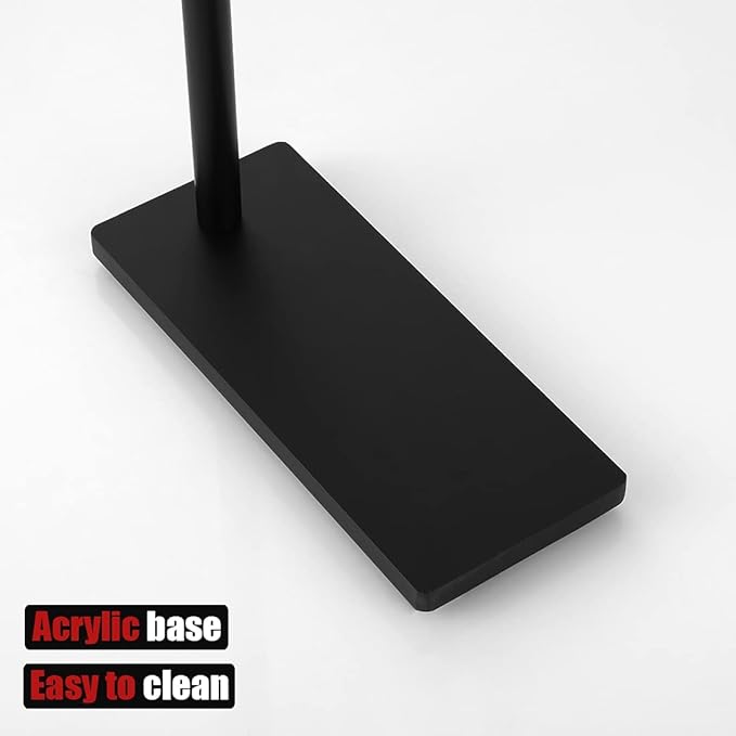JQK Hand Towel Holder Stand Black, Modern Tree Rack Free Standing for Countertop with 12 Inch Bar, 304 Stainless Steel Matte Black Thicken 0.8mm, HTT170-PB