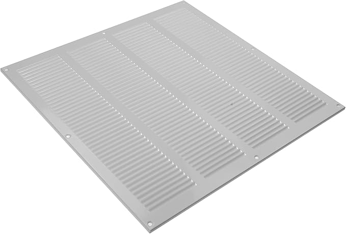 Repa Market Air Vent Cover 16x16 Inch (Outer Dimensions) White Galvanized Steel Louvered Grill Cover with Mesh Screen/Wall or Ceiling Vent/HVAC Register for Indoor and Outdoor Ventilation
