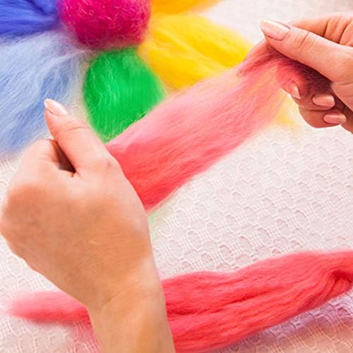 Catopia 40-Color Wool Roving Set – Generous 120g Fibre for Needle Felting, Wet Felting, Blending, and DIY Crafts，no Tools,only wools(40c roving Wool)