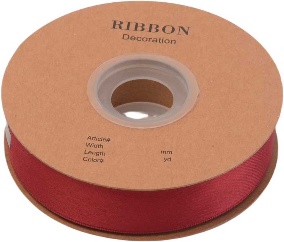 Double Side Satin Ribbon, Continuous 20 Yards,Use for Craft Bows Bouquet, Gift Wrapping, Wedding Decoration, Floral Arrangement (Burgandy, 1 inch)