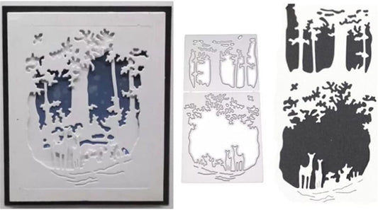 Metal Cutting Dies DIY Merry Christams Embossing Stencil Template Scrapbooking Card Making Mold Photo Album Arts Crafts Tools (Christmas deer-14x6.3cm)