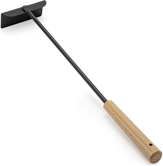 Onlyfire BBQ Charcoal Rake, 21 Inch Charcoal Ash Tool for Grill Ash Removal, Heavy Duty Heat-Resistant Wood Handle Fire Pit Grill Ash Removal Rake for BBQ, Smokers, Pizza Oven & Kamado Grills