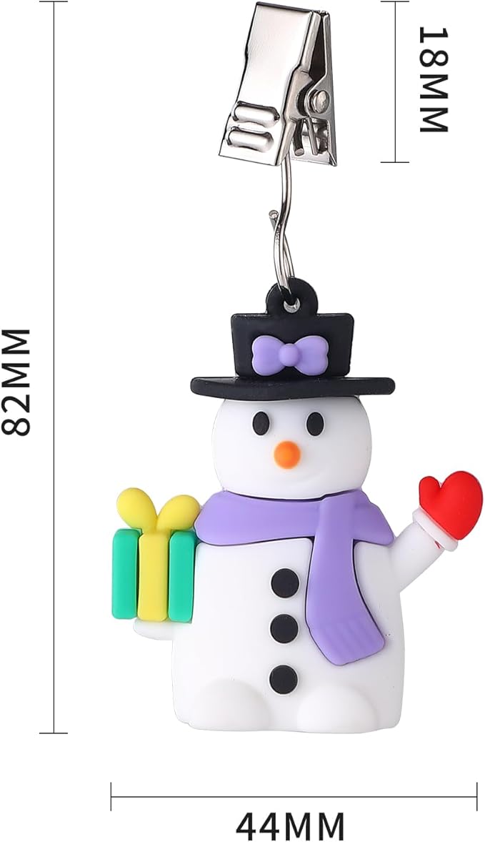 TwoFish Home Set of 4 Xmas Snowman Tablecloth Weight Clamps Decoration Xmas Snowman Tablecloth Weight Clamps Pack of 4