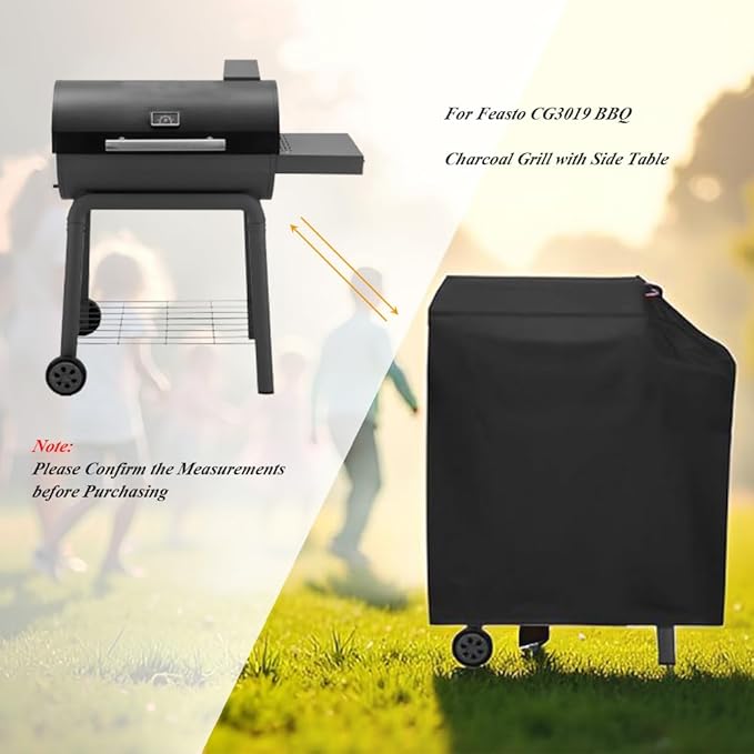 Charcoal Grills Cover for Feasto BBQ Charcoal Grill, Waterproof Outdoor Grill Cover BBQ Grill Cover Barbeque Grill Cover (Cover Only) - 46" L×26" W×43" H, Black