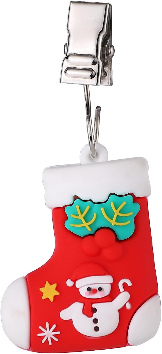 TwoFish Home Set of 4 Christmas Boots Tablecloth Weights Clips Handicraft Christmas Boots Tablecloth Clamps Pack of 4