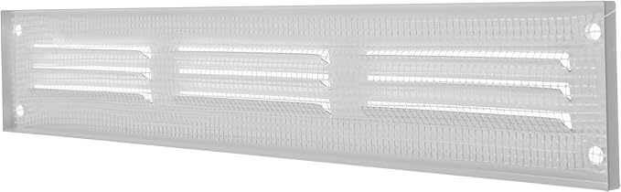 Repa Market 2-Pack 12x2 Inch Air Vent Cover/White Galvanized Steel Louvered Grill Cover with Mesh Screen/Wall or Ceiling Vent/Durable Flush Mount HVAC Register for Indoor and Outdoor Ventilation