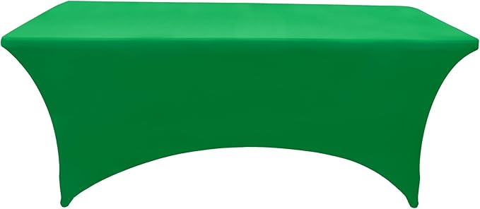 2-Pack 6ft Spandex Table Covers for Rectangle Standard Folding Tables - Wrinkle Resistant Stretch Tablecloths - Ultimate Fitted Table Protector for Parties, Trade Shows, Banquet