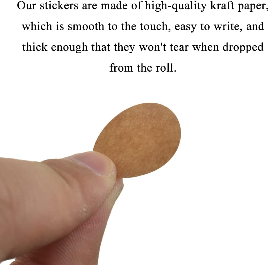 HAHIYO 1-Inch 500Pcs Natural Brown Kraft Round Label Roll - Blank Adhesive Sticker to Write On for Jar, Canning, Price Tag, Store Organizing