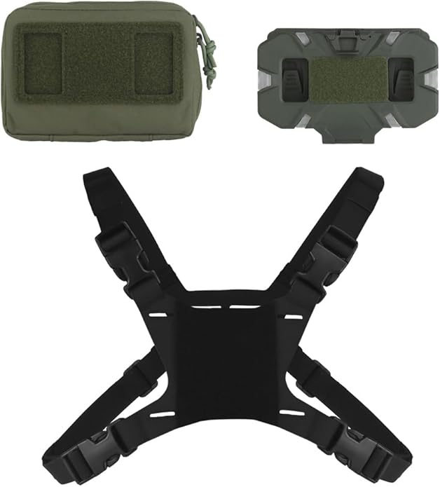 FoldPanel Tactical Chest Vest Pouch Set, Chest Rig Phone Mount as 4.7-6.7" Phone Plate Carrier Accessory with Pouch Cover