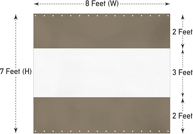 Covers & All Outdoor Clear Panel Curtain, 12 oz Vinyl Outdoor Curtains for Patio, Weather Resistant Waterproof Tarp with Brass Grommets for Pergola, Porch, Gazebos, Balcony (7'H x 8'W Feet, Beige)