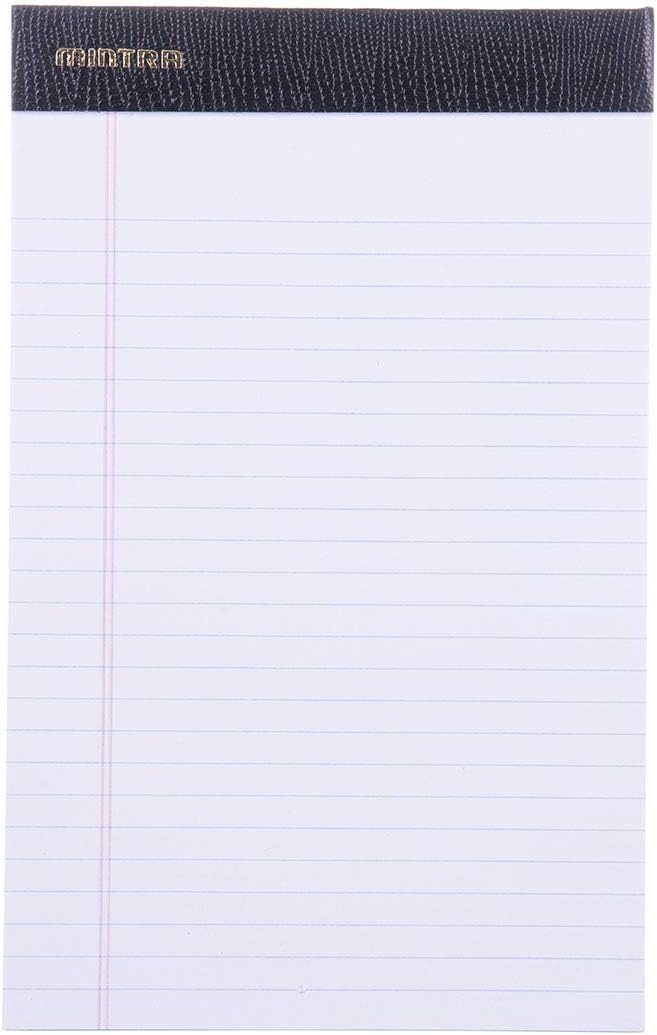 Mintra Office Legal Pads - ((PREMIUM WHITE 6pk, 5in x 8in, NARROW RULED))