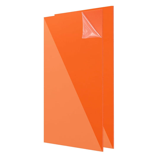 uxcell 2Pcs Acrylic Sheets 12x8 Inch Acrylic Panel 1/8 Inch-3mm Plastic Board for Picture Frames Sign Holders DIY Display Projects Craft, Clear Orange
