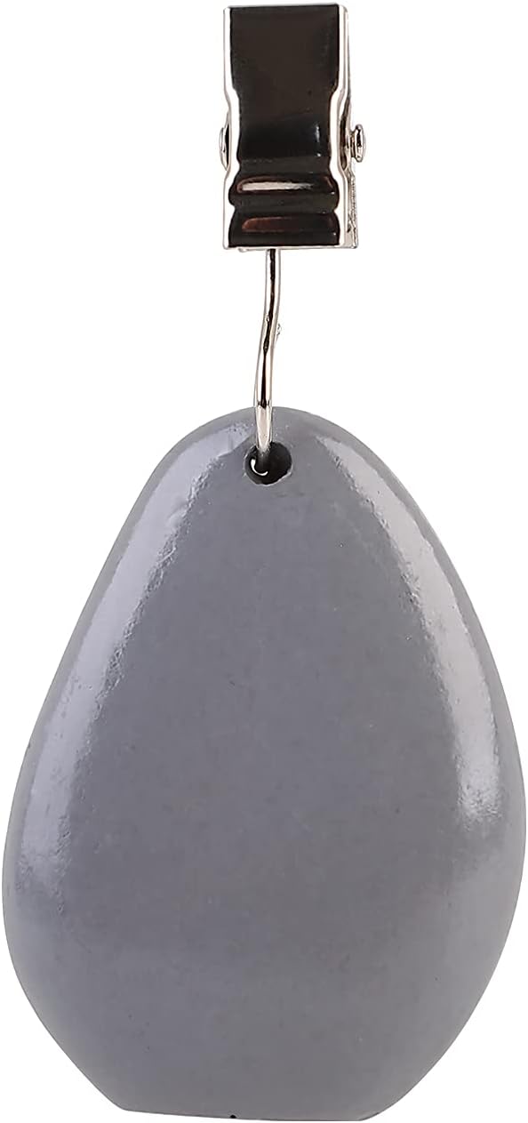 TwoFish Home Set of 4 Grey Stone Tablecloth Weights Clips Handicraft Grey Stone Tablecloth Clamps Pack of 4