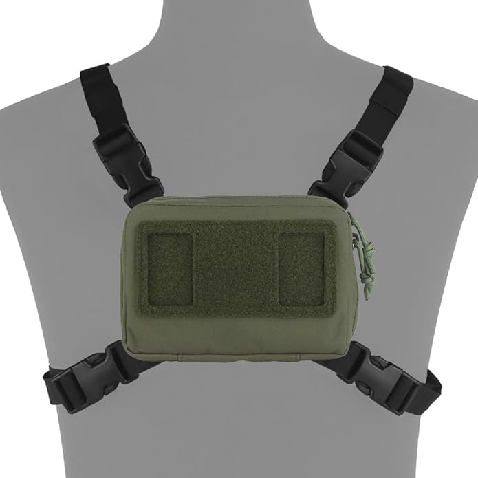 FoldPanel Tactical Chest Vest Pouch Set, Chest Rig Phone Mount as 4.7-6.7" Phone Plate Carrier Accessory with Pouch Cover