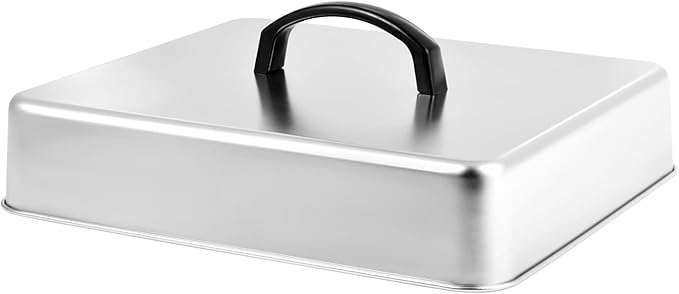 Rectangular Basting Cover, Stainless Steel Grill Cover Lid for Melting Cheese or Steaming Food, 13"(L) x 11.2"(W) x 2.5"(H), 2 Pack