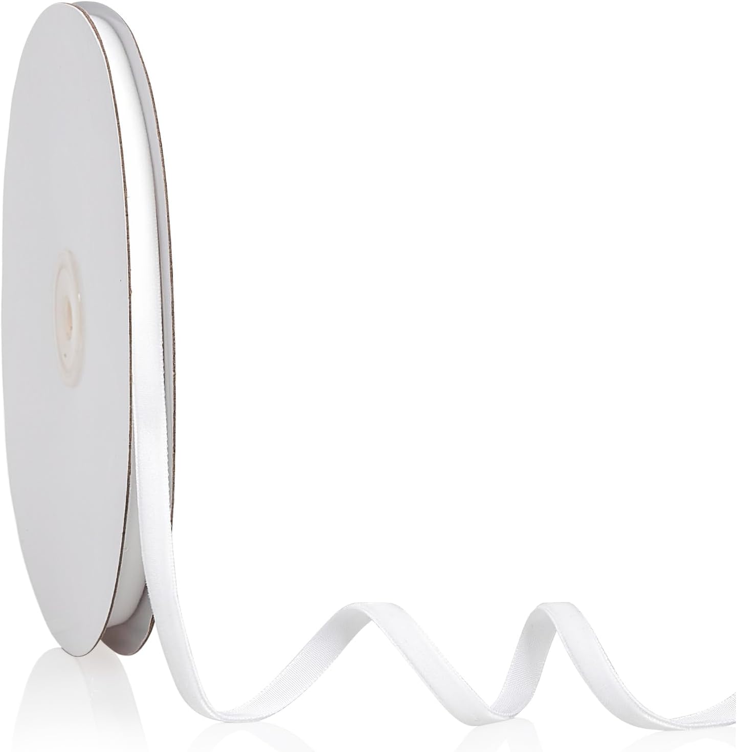 1/4" X 20 Yards White Velvet Ribbon for Christmas Tree Wreath Decoration Handmade Crafts Ornaments Gift Wrapping & Bow Making