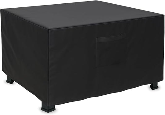 Square Fire Pit Cover, Upgraded Heavy Duty Fabric with Air Vent and Drawstring Fit for 37-40 Inch Outdoor Fireplace Cover & Fire Pit Table, 100% Waterproof & Tear Resistant