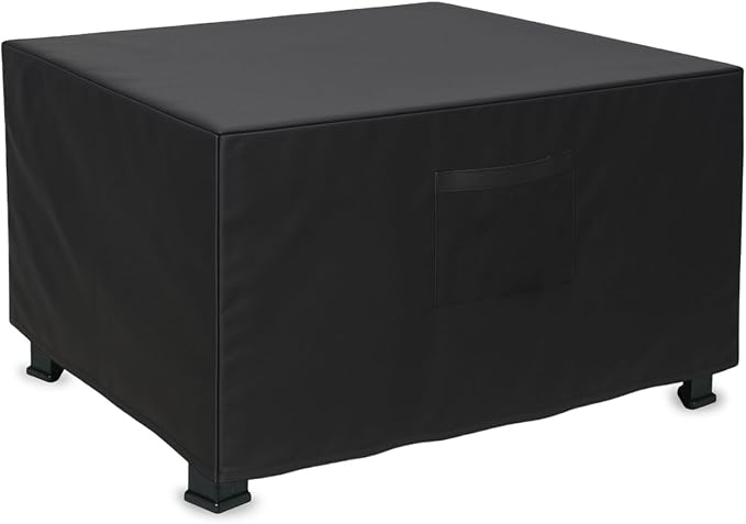 44 Inch Fire Pit Cover Square, outdoor fireplace cover with Air Vent and Drawstring, Strong Tear Resistant & Waterproof Fit for 41-44 Fire Pit / Table