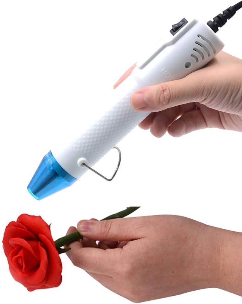 mofa Embossing Heat Gun,Hot Air Gun Tools Shrink Gun with Stand For DIY Embossing And Drying Paint Multi-Purpose Electric Heating Nozzle 150W(White,Blue)