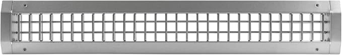 Repa Market 25" x 3" Inch Air Grille for Round Spiral Ducts - Adjustable Double Louvre Blade - Galvanized Ventilation Cover - Side Fit Round Surface Canal Ducting from 7" to 15.75" Inches