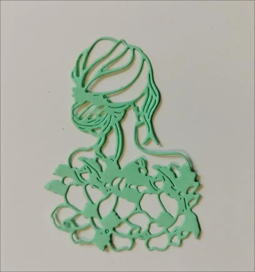 Lapoo Festivals Metal Cutting Die for Scrapbooking - Durable, Cut Stencils for DIY Scrapbook Photo Album Decorative Paper Card, Card Making Supplies, Embossing (Flower Lady Back 2.8 x 2 in)