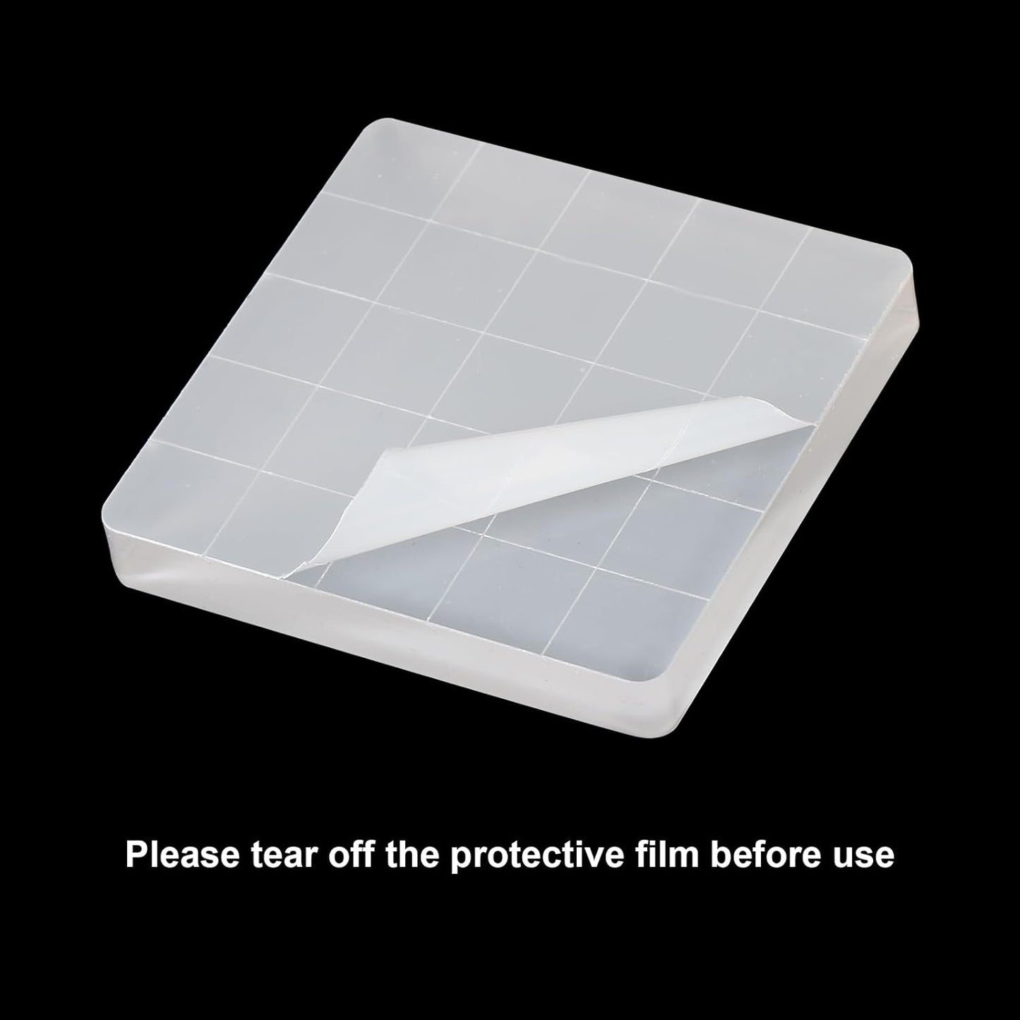 PATIKIL 1.2"x1.2" Acrylic Stamp Block, 6Pcs Clear Stamping Block with Grid Lines Decorative Mounting Blocks Square for Scrapbooking DIY Crafts Card Making