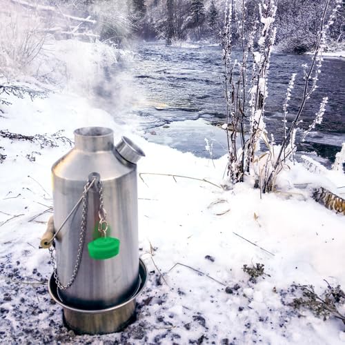 'Base Camp' Kelly Kettle® 54fl.oz. | Stainless Steel | Whistles When Boiled | Kettle & Camp Stove in one | Ultra-fast | Wood Fuelled | NO Batteries/Gas | Camping, Fishing, Scouts, Picnics, Emergencies