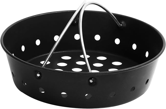 Charcoal Ash Basket Airflow for MiniMax Small,Medium Big Size Green Egg Weber Kettle Carbon Steel Fire Bowl with Handles Kamado Joe Jr,Grill Rust Resistant Enamel Coated Ash Cleanup Basket