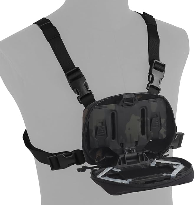 FoldPanel Tactical Chest Vest Pouch Set, Chest Rig Phone Mount as 4.7-6.7" Phone Plate Carrier Accessory with Pouch Cover