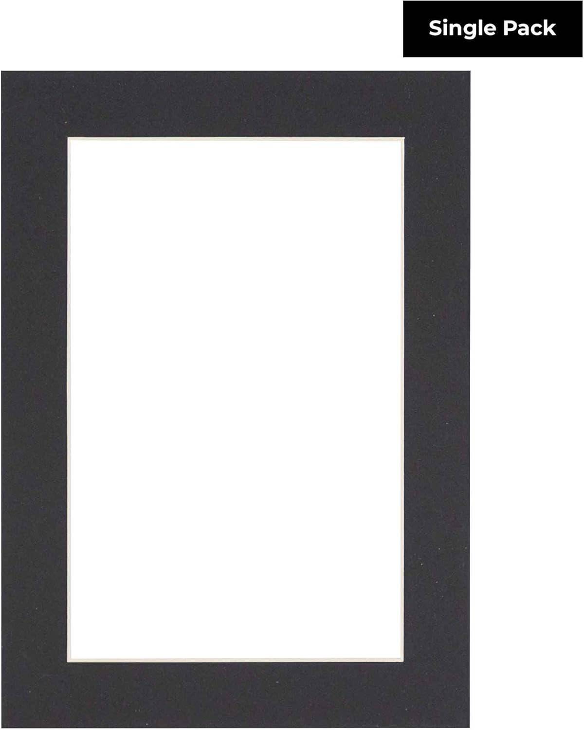 5x7 Mat for 8.5x11 Frame - Precut Mat Board Acid-Free Black 5x7 Photo Matte Made to Fit a 8.5x11 Picture Frame, Premium Matboard for Family Photos, Show Kits, Art, Picture Framing, Pack of 1 Mat
