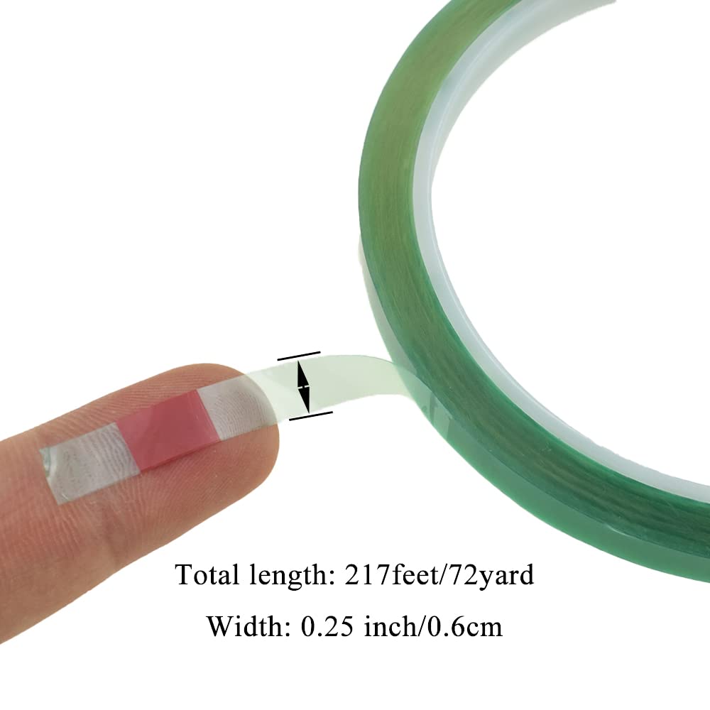 HAHIYO Clear Green 0.25Inch (217Feet/72Yard Total) 2Rolls Floral Tape Waterproof Florist Tape Flower Wrap Adhesive Waterproof Decorative Tape for Bouquet Stem Wrapping Flower Arranging Floral Craft