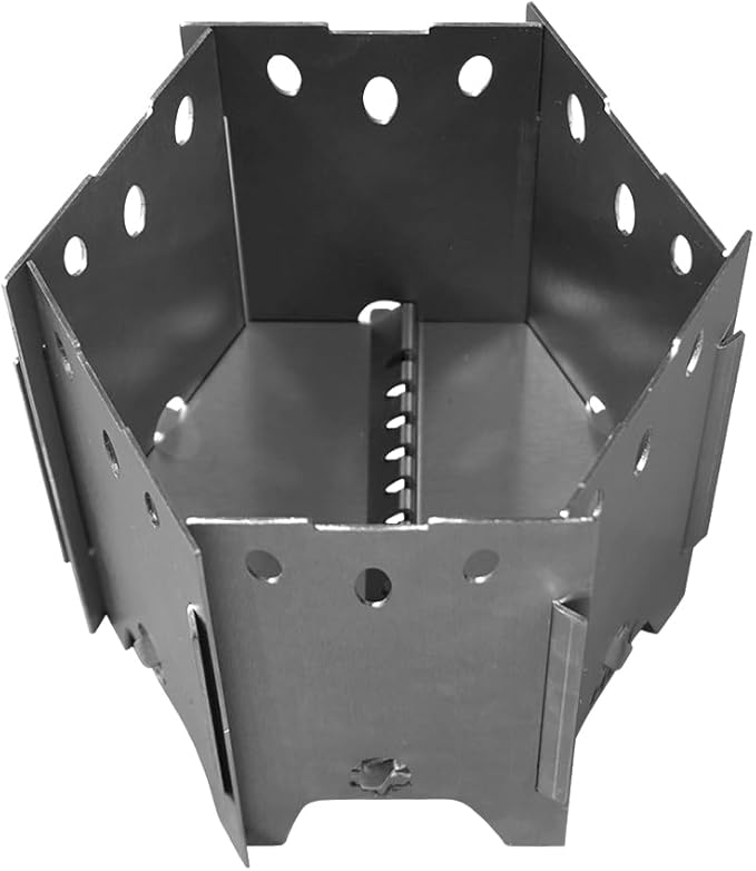 Folding Flame Compact Folding Camping Stove – Portable, Lightweight, Stainless Steel Wood Burning Campfire Stove for Backpacking, Hiking, and Outdoor Cooking
