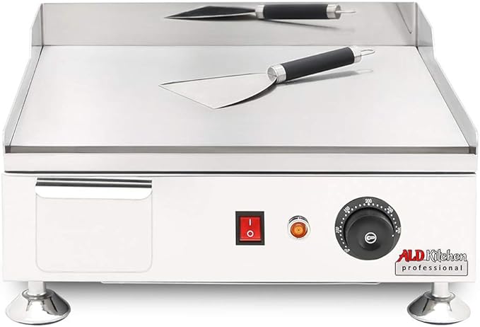 ALDKitchen Flat Top Griddle | Teppanyaki Grill with Dual Thermostat | No plug | 110V (16.00’ x 18.00’)