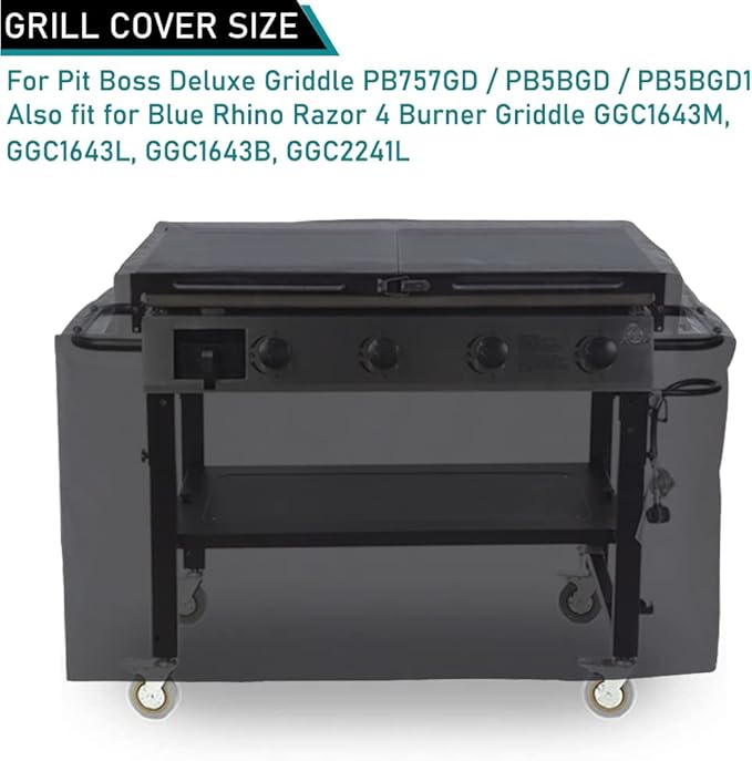 ZJYWSCH Cover for Pit Boss Deluxe 4 Burner PB757GD, Standard/Deluxe 5 Burner PB5BGD PB5BGD1 Griddle Grill, Waterproof for Blue Rhino Razor Griddle GGC1643L