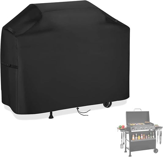 Flat Top Grill Cover for Royal Gourmet PD4001 4 Burner Propane Gas Griddle, Outdoor Griddle Grill Cover Waterproof Gas Flat Top Grill Cover - 56" L×25" W×37" H, Black