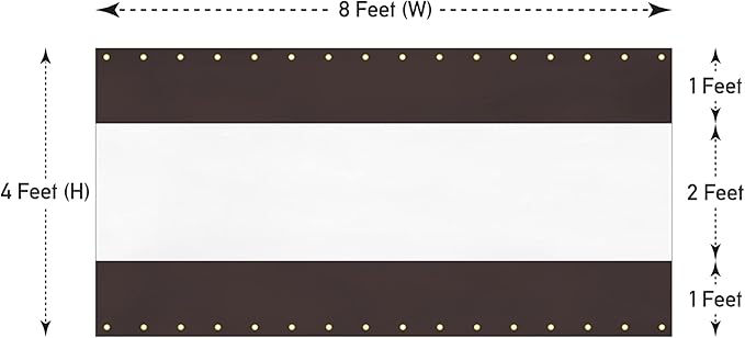 Covers & all Outdoor Clear Panel Curtain, 12 oz Vinyl Outdor Curtains for Patio, Waterproof & Weather Resistant Tarp with Brass Grommets for Pergola, Porch, Gazebos, Balcony (4' H x 8' W feet, Coffee)