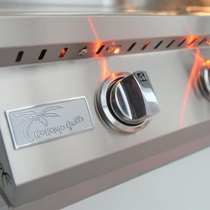 KoKoMo Grills 4 Burner Professional Built-In Gas Grill with Infrared Back Burner | 72000 BTUs Stainless Steel Natural Gas Grill for Outdoor Kitchen Cooking & Patio Backyard Barbecue | 32 Inch