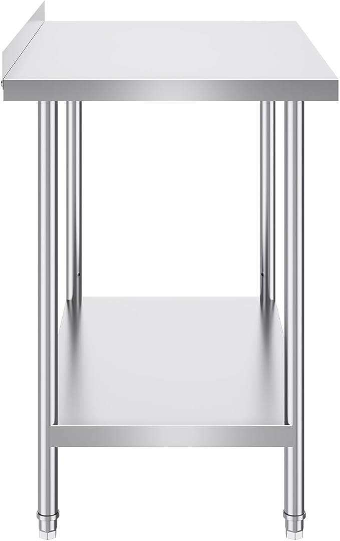 VEVOR 24 x 36 x 36 Inch Stainless Steel Work Table, Commercial Food Prep Worktable Heavy Duty Prep Worktable, Metal Work Table with Adjustable Height for Restaurant, Home and Hotel