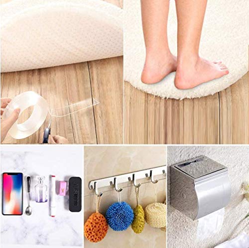 BRAVESHINE 9.8FT Sticky-Back Wall Tape - Double Sided Nano Tape - Self Adhesive Mounting Tape - Washable Picture Hanging Fasteners for Home Office Use