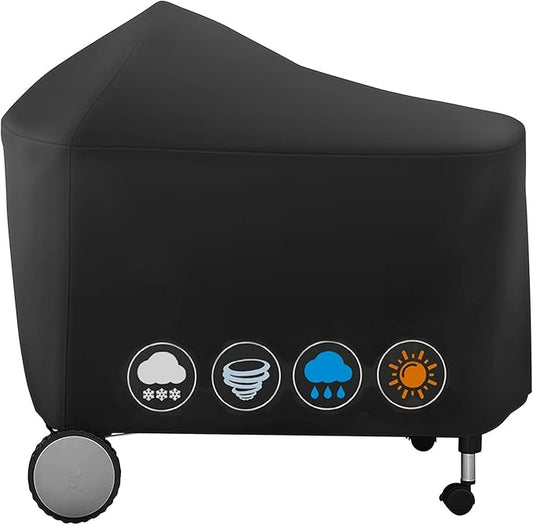 Grill Cover for Weber 7152 Performer Deluxe 22 Inch Charcoal Grills,Waterproof Fade Resistant BBQ Cover(48.5L x 25.5W x 39.8H inch)