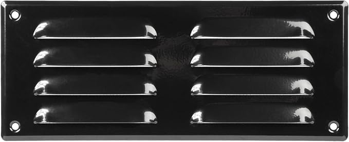 Repa Market 10" x 4" Inch (Outer Dimensions) Black Air Vent Cover - Steel Return Air Grilles - for Ceiling and Sidewall - HVAC - with Protection Screen (10.24" x 4.13" Inch)