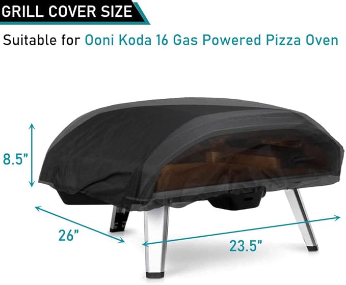 ZJYWSCH Pizza Oven Cover for Ooni Koda 16 Gas Pizza Oven 600D Heavy Duty Portable Gas Pizza Oven Cover Koda 16 Outdoor Waterproof