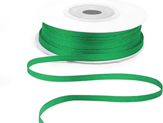 KMER LIFE 1/8" Wide x 50 Yards Green Polyester Satin Ribbon - Perfect for Wedding Decor, Wreaths, Crafts, Gift Wrapping & More