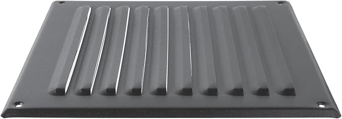 Square Ventilation Grille / 8" x 8" Inch Inside Measurement/Black Metal Air Vent Louver - Inside/Outside use - / 10" x 10" Inch Outer Measurement