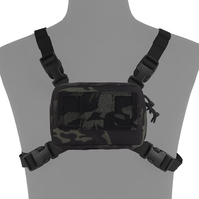 FoldPanel Tactical Chest Vest Pouch Set, Chest Rig Phone Mount as 4.7-6.7" Phone Plate Carrier Accessory with Pouch Cover