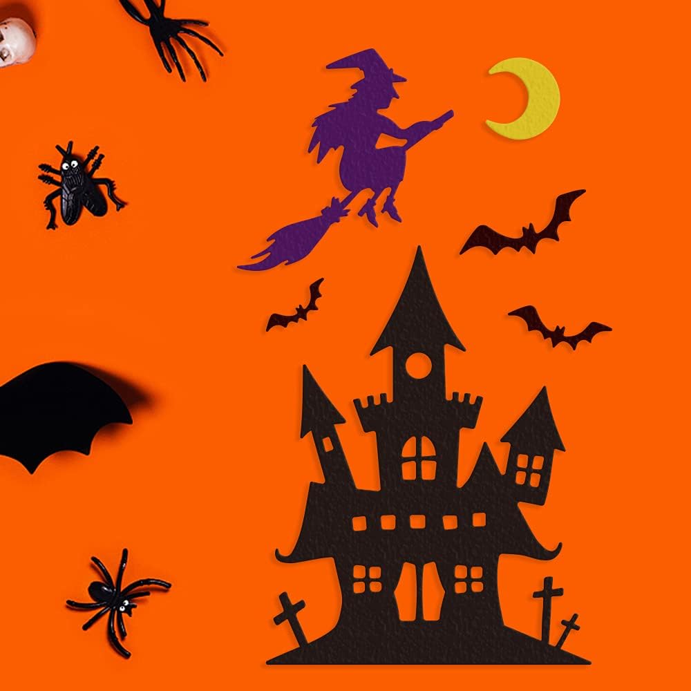 Metal Die Cuts Halloween Castle Witch Bat Cutting Dies Embossing Stencil Template for Card Making Scrapbooking Paper Craft Album Stamps DIY Decor