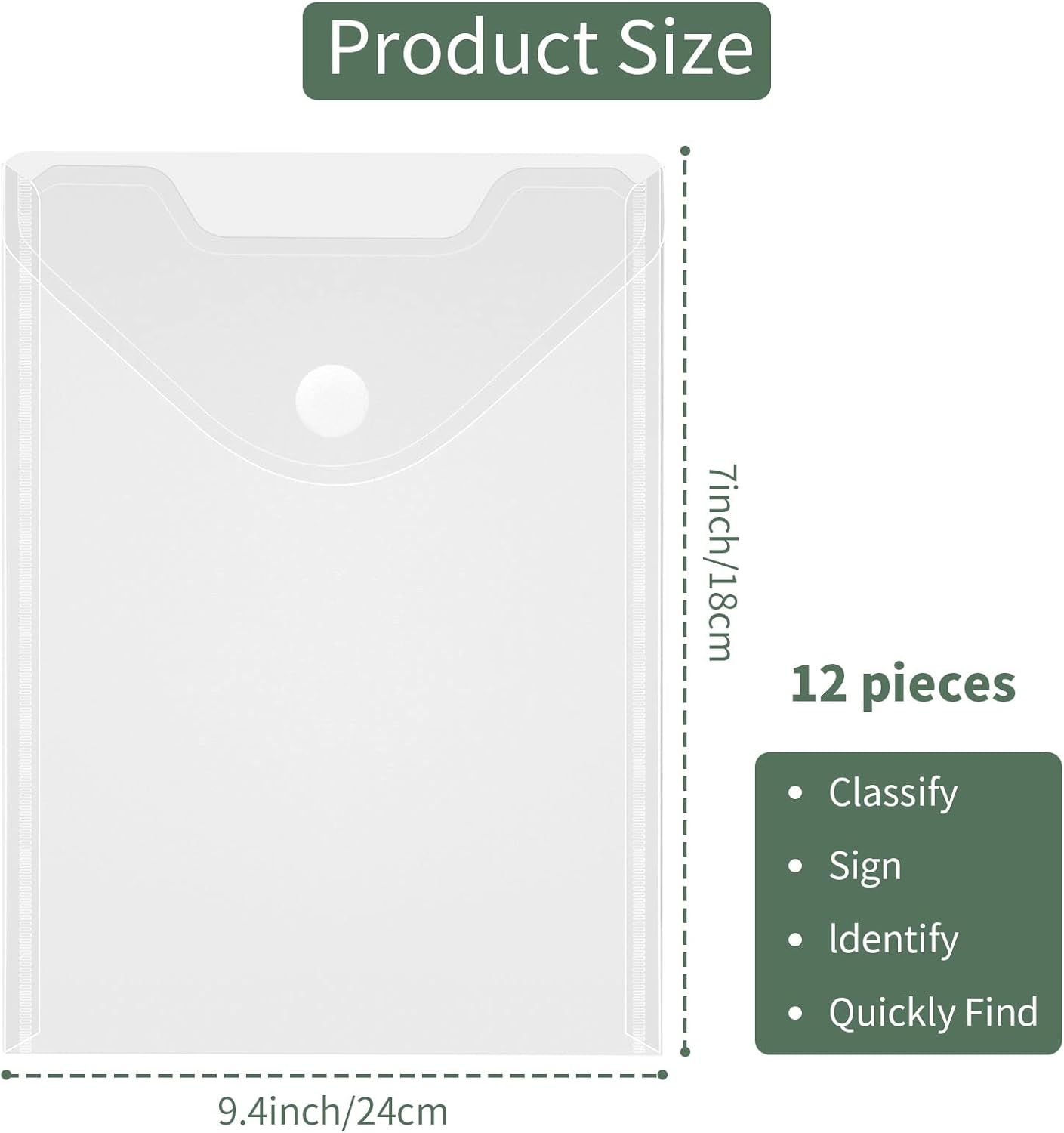 12 Pack Large Clear Die & Stamp Storage Bag Transparent Plastic Folders for Cutting Dies Stencil Embossing Crafts for DIY Scrapbooking Paper Card Craft Organizer Holder