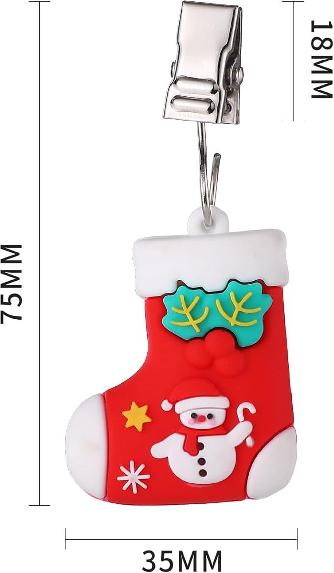 TwoFish Home Set of 4 Christmas Boots Tablecloth Weights Clips Handicraft Christmas Boots Tablecloth Clamps Pack of 4